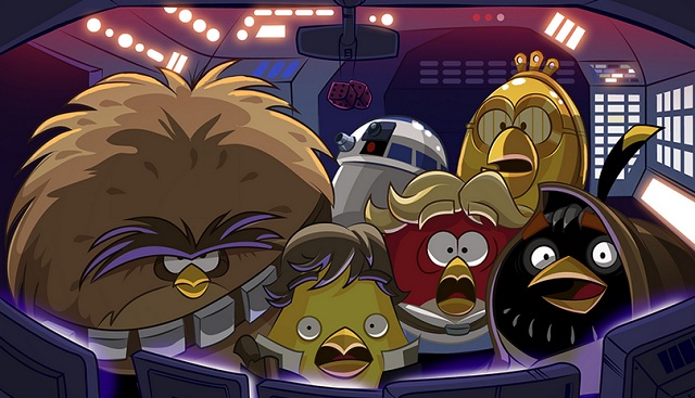 Испуг и злоба птичек angry birds из star wars